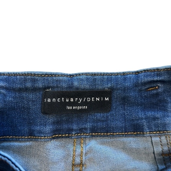 Sanctuary Denim Modern Straight Crop High Rise Belted Tie Waist Jeans - size 28 - Picture 6 of 15